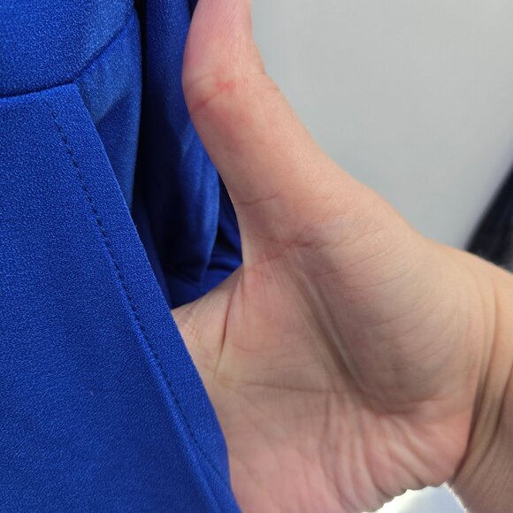 Eloquii Royal Blue Jumpsuit Back Key-Hole Front Tie-Long Sleeve Wide Leg Size 26 - Picture 7 of 11